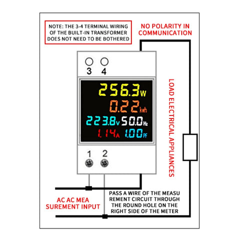 Digital Single Phase Energy Meter Tester Electricity Usage Monitor AC 110V 40V~300V 100A Ampermeter Power Voltmeter Ammeter Voltage Amps Watt Kwh ...