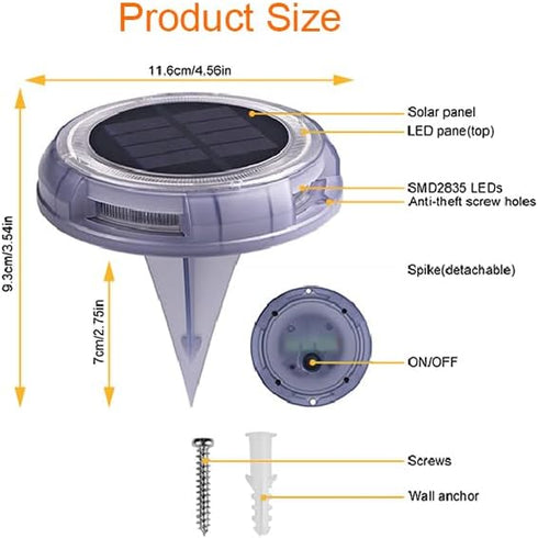 Solar Powered Ground Lights with Long-Lasting LEDs - Eco-Friendly, Water-Resistant, and Easy to Install....