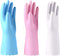 Alimat PluS 3 Pack Reusable Cleaning Gloves Latex Free, Dishwashing Gloves with Cotton Flock Liner and Embossed Palm, Waterproof Household Gloves ...