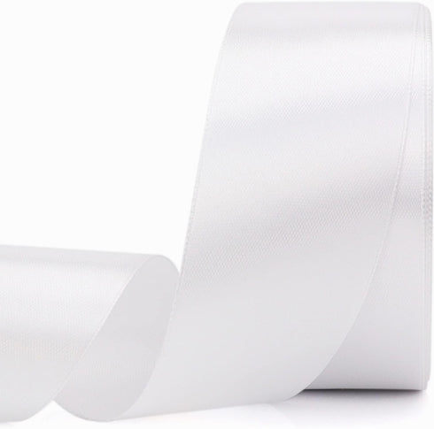 25 Yards 1-1/2 inches Wide Satin Ribbon Suitable for Wedding, Party and Gift Box Packaging Ribbon (White, 1-1/2")...