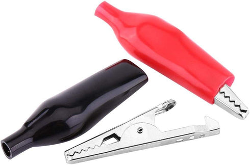 20pcs 28MM Metal Clip, Crocodile Electrical Clamp for Testing Probe Meter Black&Red PVC Sleeve Material (20 PCS)...