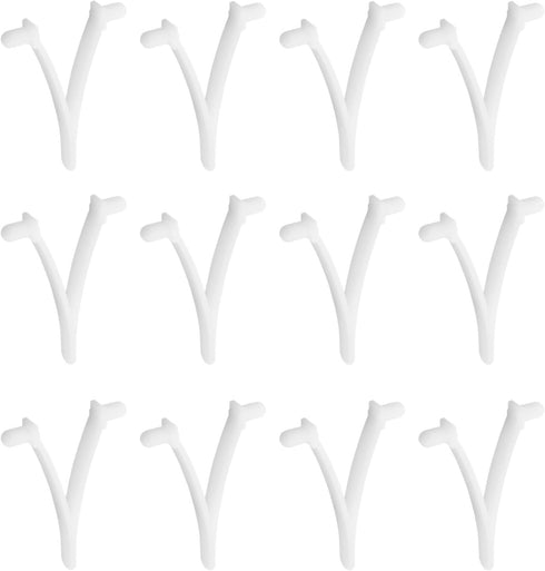 12pcs Pool Butterfly Clip V Clip Pool Attachment Clip for Skimmer Net Leaf Rake Brush Pool Supply Vacuum Head White Resin 5.3x4cm...