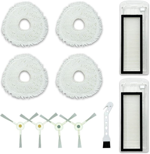 Replacement Parts Accessories for Robot Sweeping Narwal T10 Vacuum Cleaner, 4 Mop Cloth 2 filters 4 side brush Parts...