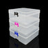3 Pcs Clear Plastic Organizer Box Plastic Storage Box Medium Square Containers for Pencil Case Art Satchel Fishing Tackle DIY Crafts Tools (5.75" ...