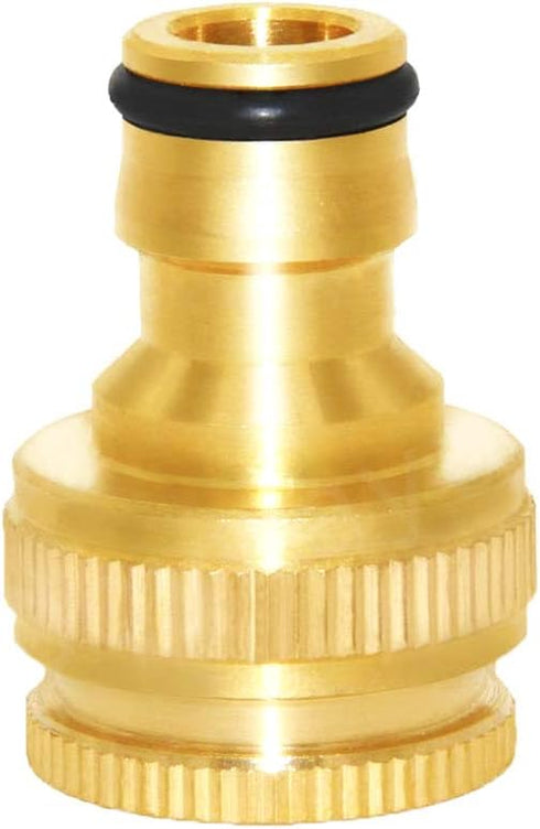 Joywayus Brass Garden Hose Tap Connector 1/2" and 3/4" GHT 2-in-1 Female Threaded Faucet Nozzle Quick Connect Adapter Universal Pipe(Pack of 4)...