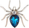 COLORFUL BLING Crystal Steen 1 Pcs Three Colors Spider Crystal Brooch Rhinestones Wedding Boutonniere Jewelry-Blue...