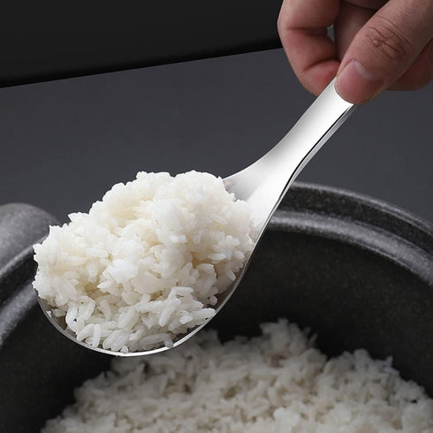 Luxshiny Rice Scooper Stainless Steel Rice Spoon, Rice Paddle Large Soup Spoon Kitchen Utensil for Home Kitchen Stainless Steel Spoon...