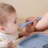 Suction Plates for Baby,4 pcs Divided Placemat Dish for Toddlers and Kids,Baby Spoon Fork Set for Toddlers,Silicone Plates for Kids (Blue)...