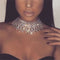 YERTTER Dainity Full Rhinestone Chunky Chain Diamond Silver Chain Collar Statement Tassel Crystal Choker Necklace Adjustable for Party Music Bar W...
