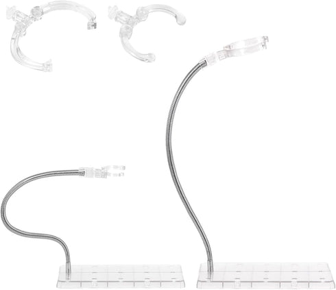 Adjustable Doll Stand, Fits 7, 8, 9, 10 ,11, 12, 13, and 14 inch Dolls or Action Figures, Waist is 0.1 to 2.6 inches (2Pcs Clear)...