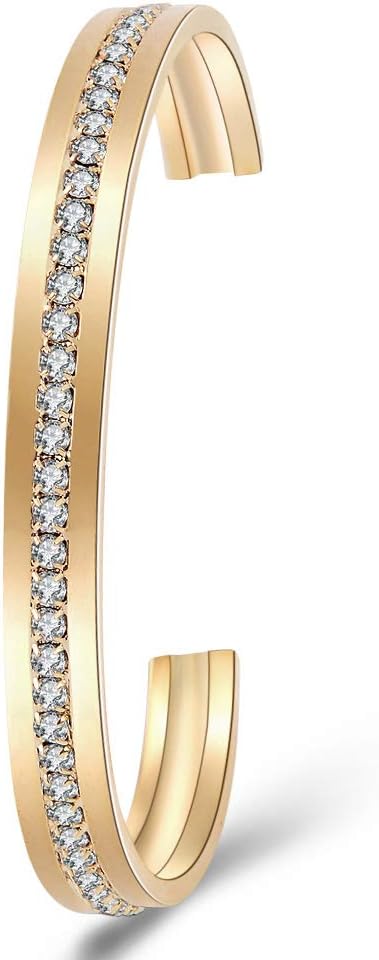Weicam Women's Diamond Wristwatch Bangle Bracelet Jewelry Set Analog Quartz Wrist Watch for Ladies...