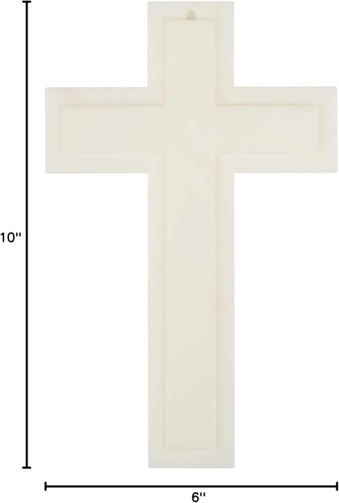 Large Luminous White Cross White 6 x 10 Plastic Glow in the Dark Wall Plaque...