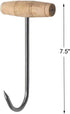 TIHOOD 2PCS 7.5 Inch T Shaped Boning Hooks with Wooden Handle, Meat Hooks for Butchering...