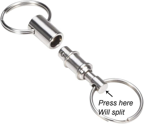 2 Pack Quick Release Detachable Pull Apart Key Rings Keychains,Double Spring Split Snap Seperate Chain Lock holder Convenient Accessory Gift...