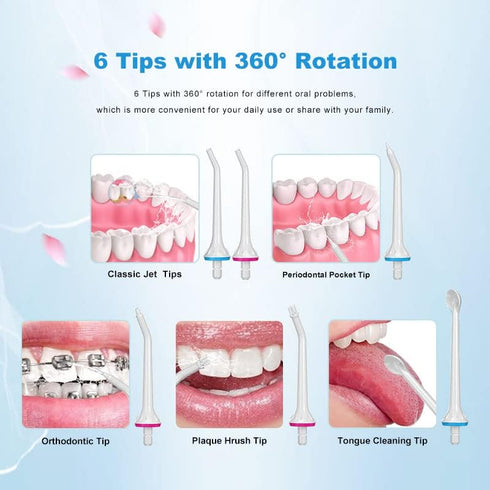Water Dental Flosser Cordless for Teeth - Rockwell 4 Modes Dental Oral Irrigator, Portable and Rechargeable IPX8 Waterproof Powerful Battery Life ...