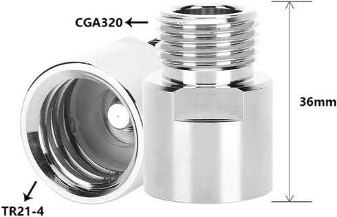 TOPINCN CO2 Cylinder Adapter high Hardness Materials Female Thread TR21-4 to Male Thread CGA320 for/Soda...