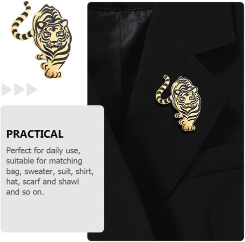 Tiger Shape Brooch Animals Design Breastpin Jewelry Clothes Breastpin Chic Pendant 2022 New Year for Men Women...