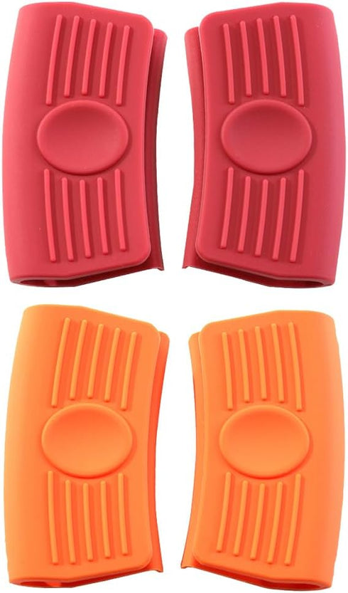 2Pairs Silicone Assist Handle Holder Grip, Heat Resistant Scald-Proof Insulated Sleeves Cover for Hot Frying Pans, Griddles, Skillets, Oven Trays(...