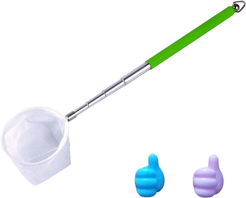 Carefree Fish Aquarium Stainless Steel Small Fishing Net, Extendable Handle Shrimp Net, Soft Light Tiny Net, Fish Tank Cleaner Long Handle(Please ...