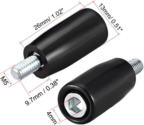 uxcell Revolving Handwheel Machine Handle M5 Male Threaded Stem for Milling Machine...