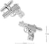 Pistol Handgun Gun Pair Cufflinks in a Presentation Gift Box & Polishing Cloth...