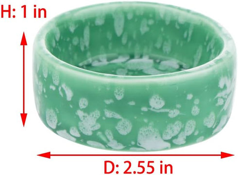 2 Pcs Hamster Ceramic Food Bowl Chew-Resistant Food and Water Dish for Hamster Rat Small Animals (Green and Purple)...