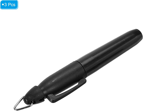 PATIKIL Mini Permanent Markers, 3 Pack Golf Ball Marker Pen with Keychain Clip for Office Meeting Outdoor Activity, Black...