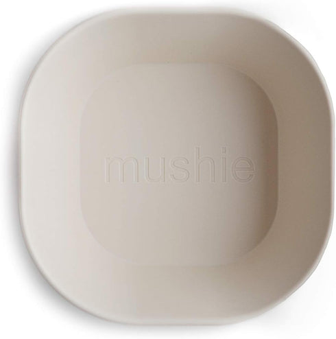 mushie Square Dinnerware Bowls for Kids | Made in Denmark, Set of 2 (Ivory)...