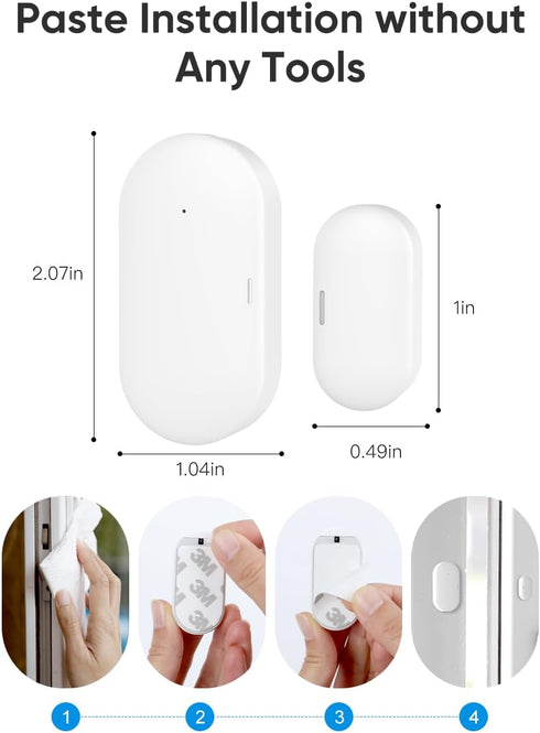 Maxcio Door Window Sensor, Door Open Detector with App Notifications, Compatible with Alexa/Google Home, Entry Detector Sensor for Home Automation...