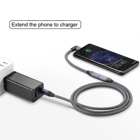 chenyang USB C Extension Cable USB 3.1 Gen 2 Type C Male to Female Fast Charging Data Transfer 90 Degree Angled Extension Nylon Braided Cable 0.2M...