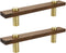 Brass Wood Cabinet Handle,Square Walnut Wood Handle,150mm/5.91" Length,96mm/3.78" Hole Distance,2pcs...