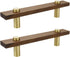 Brass Wood Cabinet Handle,Square Walnut Wood Handle,150mm/5.91" Length,96mm/3.78" Hole Distance,2pcs...