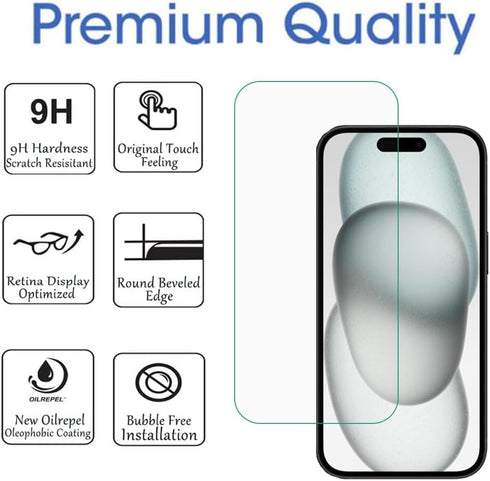 (3Pack) Designed for iPhone 15Pro Iphone Tempered Glass Screen Protector 9H Anti Scratch HD Clear Bubble Free (iPhone 15Pro -6.1 Inch)...