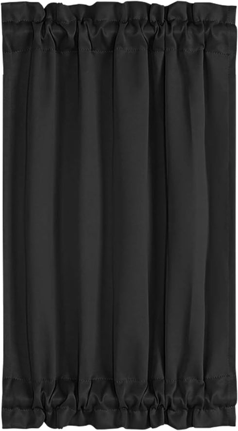 PiccoCasa Blackout French Door Curtain Panel - Blackout Door Curtain Solid Drapery with Tiebacks - 1 Panel Black W25 x L40...