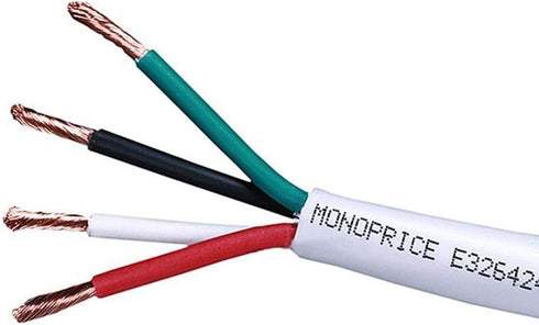 Monoprice 104044 Access Series 18 Gauge AWG CL2 Rated 2 Conductor Speaker Wire / Cable - 50ft Fire Safety In Wall Rated, Jacketed In White PVC Mat...