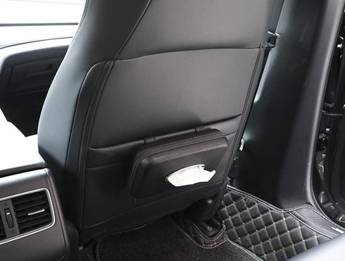 Sun Visor Tissue Holder, Zipper Napkin Holder, PU Leather Backseat Tissue Case for Car, Vehicle (Black)...