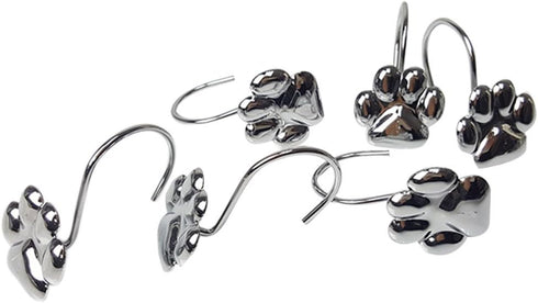 DHXYZZB Shower Curtain Hooks, 12 Pcs Metal Stainless Steel Curtain Hooks for Decorative Bathroom Hook...