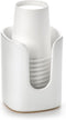 5 oz Square Ceramic Bathroom Cup Dispenser for Kids and Pregnancy - Disposable Paper Cup Holder for Mouthwash Cups on Bathroom Vanity Countertop (...