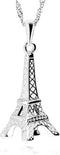 Sterling Silver Eiffel Tower Pendant Necklace Paris Jewelry for Mom Women with 18" Silver Chain...
