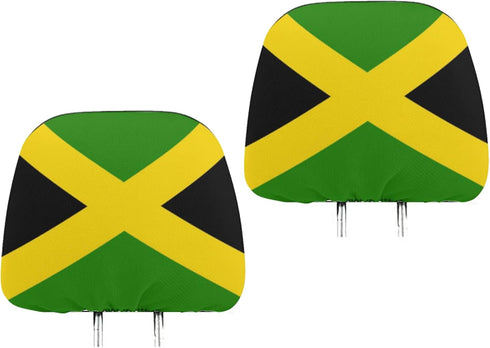 2 Pack Headrest Covers for Jamaica Flag, Seat Cover Accessories Car Headrest Protector Universal Fit to All Car/Truck Models (Jamaica)...