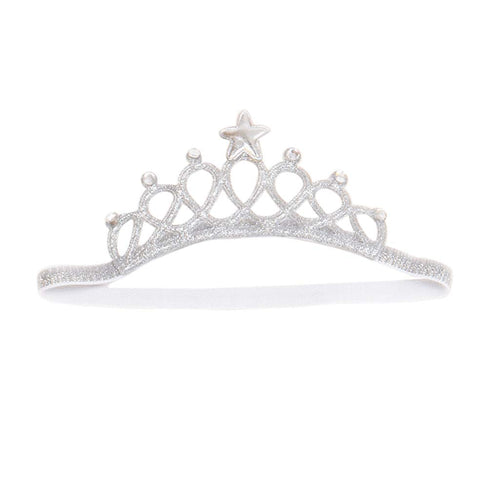 Baby Girl Crown Tiara Headband Head Wrap Hair Band Headwear Birthday Gift Princess Tiara Crown Headband (Silver)...