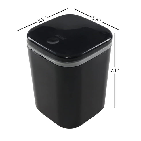 0.5 Gallon Tiny Countertop Trash Can, Mini Desktop Garbage Can with Push-Button, Black...