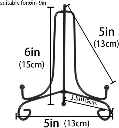 LIONWEI LIONWELI 6 Inch Black Iron Plate Stand Holder Easel Display Stand for Plate?Picture?Photo and More,4 pcs....