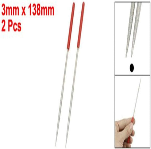 Utoolmart Diamond Needle File, 2-Pieces Mini Diamond Needle File Set, 4mm x 160mm Round Files Tools, 150 Grits Small Tip Files, for Metal Glass St...