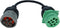 6pin J1708 to Type2 Green 9pin J1939 Adapter Cable for Trucker and car 1ft/30cm...