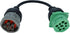 6pin J1708 to Type2 Green 9pin J1939 Adapter Cable for Trucker and car 1ft/30cm...