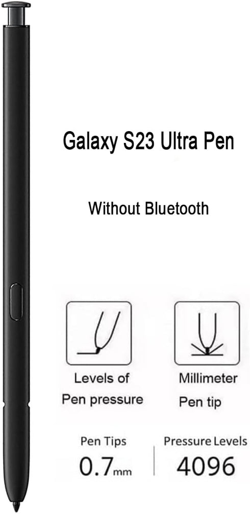Galaxy S23 Ultra Pen Replacement for Samsung Galaxy S23 Ultra 5G Touch Screen Stylus Pen, S23 S Pen Without Bluetooth Replacement Tips/Nibs (Black...