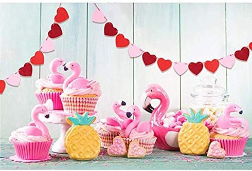 5 Pack Felt Heart Garland Banner, Love You Banner, Valentines Day Banner Decor - Valentines Decorations - Anniversary, Wedding, Birthday Party Dec...