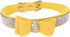 Yellow Dog Collar with Bowtie for Small Dogs Girl,Rhinestone Bling Diamond Sparkly Crystal Jewel Cute Adjustable for Small Medium Large Girl Puppy...