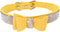 Dog Collar with Bowknot Crystal Rhinestone Adjustable Soft Puppy Cat Pet Collars Yellow Medium...